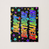 "BENJAMIN" Vorname, Spaß "GLÜCKLICHER GEBURTSTAG" Puzzle (Vertikal)