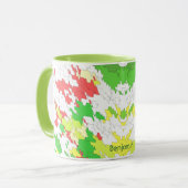 BENJAMIN ~ White Green Yellow CHRISTMAS Tasse (Vorderseite Links)