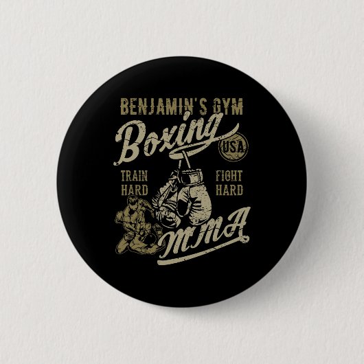 Benjamins Fitnessstudio Boxen Mma Retro Design Für Button (Vorderseite)