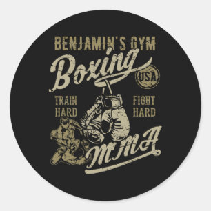 Benjamins Fitnessstudio Boxen Mma Retro Design Für Runder Aufkleber