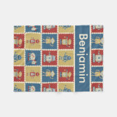 Benjamins personalisierte Roboter-Decke Fleecedecke (Vorderseite (Horizontal))