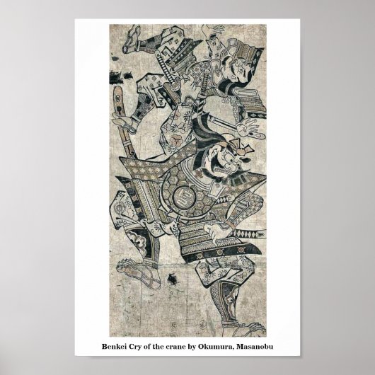 Benkei Cry vom Kran von Okumura, Masanobu Poster (Vorne)