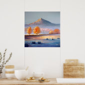 Bennachie Autumn Light Malposter drucken Poster (Küche)