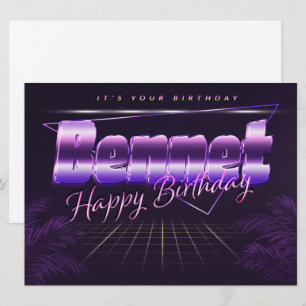 Bennet Name Vorname lila retro Karte Geburtstag