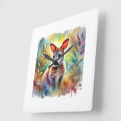 Bennets Wallaby in a Serene Landscape 040924AREF13 Quadratische Wanduhr (Winkel)