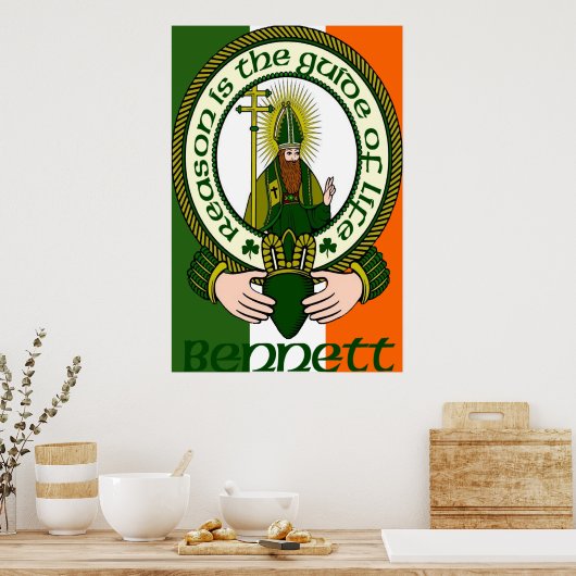 Bennett Clan Motto Poster Print (Küche)