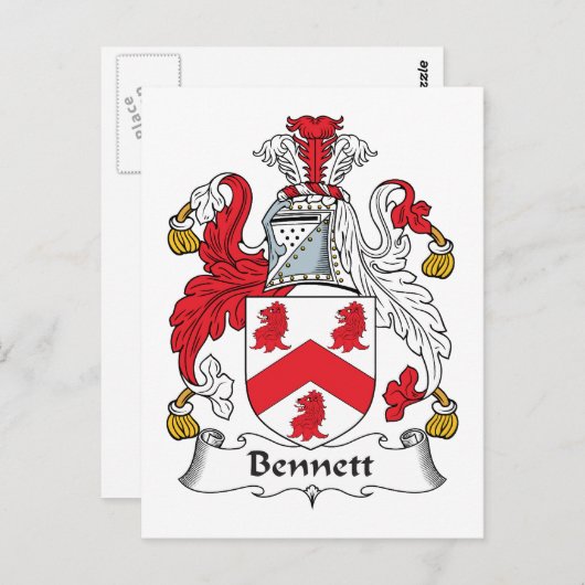 Bennett Familienwappen Postkarte (Vorne/Hinten)