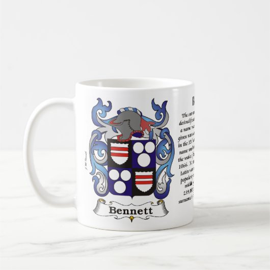 Bennett-Familienwappen-Tasse Kaffeetasse (Links)