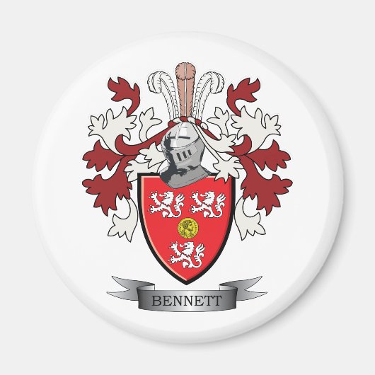 Bennett-Familienwappen-Wappen Magnet (Vorne)