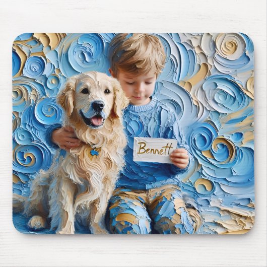 BENNETT ~ Geburtstag Golden Retriever ~ Mousepad (Vorne)