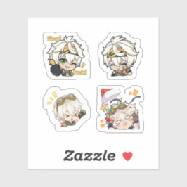 Bennett Genshin Impact 4er Stickerbogen Aufkleber