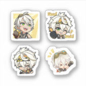 Bennett Genshin Impact 4er Stickerbogen Extra Aufkleber (Vorderseite)