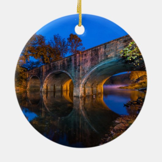 Bennett Spring Bridge Twilight Circle Ornament (Hinten)