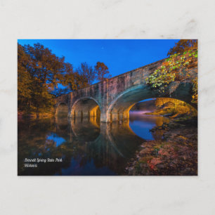 Bennett Spring Bridge Twilight Postcard Postkarte