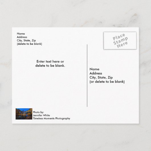 Bennett Spring Bridge Twilight Postcard Postkarte (Rückseite)