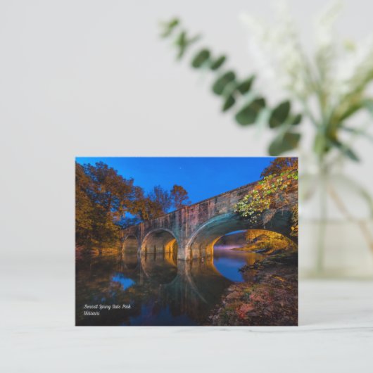 Bennett Spring Bridge Twilight Postcard Postkarte (Stehend Vorderseite)