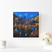 Bennett Spring Bridge Twilight Wall Clock Quadratische Wanduhr (Zuhause)