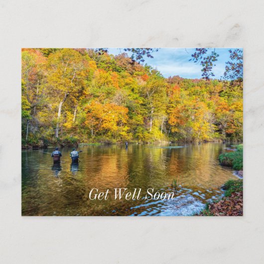 Bennett Spring Herbst Angeln Gute Besserung Postka Postkarte (Vorderseite)