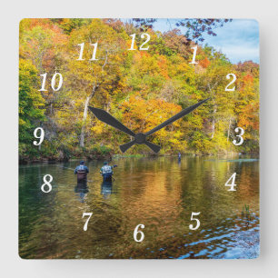 Bennett Spring Herbst Angelwalluhr Quadratische Wanduhr