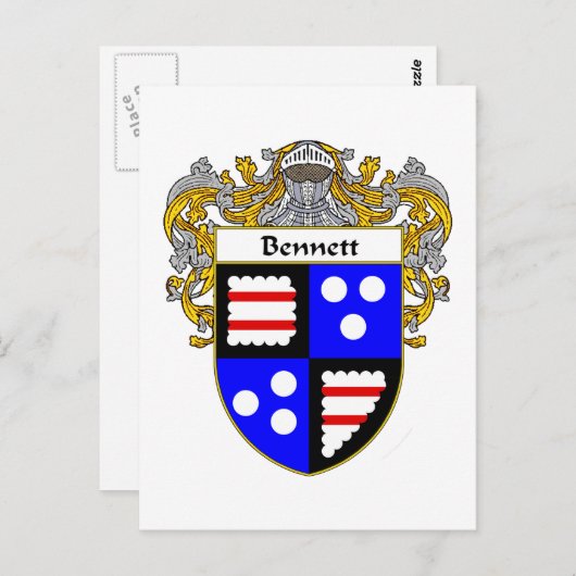 Bennett-Wappen (mantled) Postkarte (Vorne/Hinten)