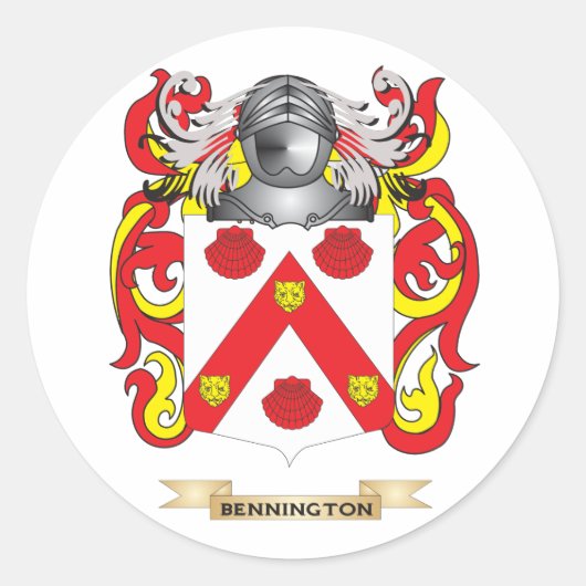 Bennington Coat of Arms (Familienwappen) Runder Aufkleber (Vorderseite)