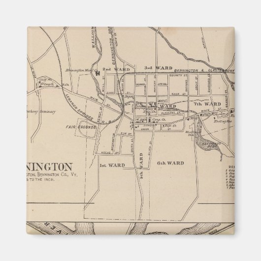 Bennington und Battleboro-Plan Magnet (Vorne)