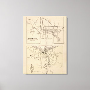 Bennington und Plan von Battleboro Leinwanddruck
