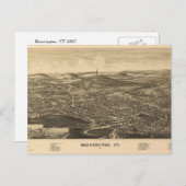 Bennington, Vermont Antique Map - 1887 Postkarte (Vorne/Hinten)