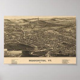 Bennington, Vermont Green Mountains Vintag Poster