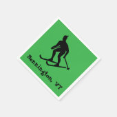 Bennington, VT - Green Mountain Skiing Town Serviette (Ecke)