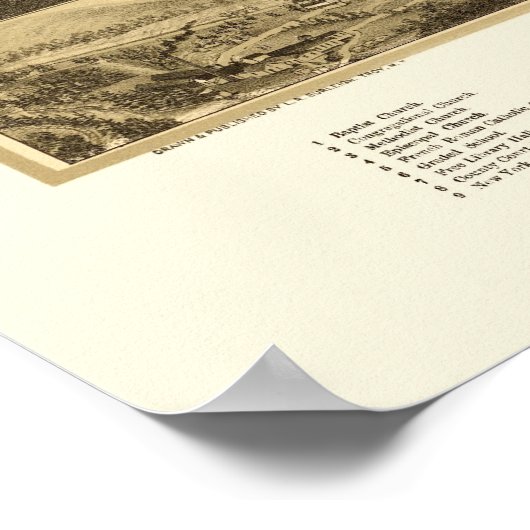 Bennington, VT Panoramic Map - 1887 Poster (Ecke)