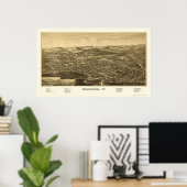 Bennington, VT Panoramic Map - 1887 Poster (Heimbüro)