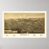 Bennington, VT Panoramic Map - 1887 Poster (Vorne)