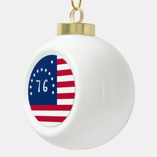 Benningtons Banner: Die 76 amerikanische Schlachtf Keramik Kugel-Ornament (Rechts)
