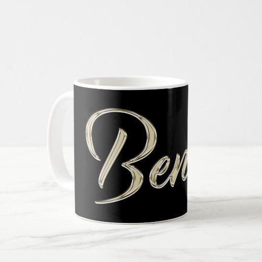 Benno Name whitegold Tasse Teetasse Kaffeetasse (Vorderseite Links)