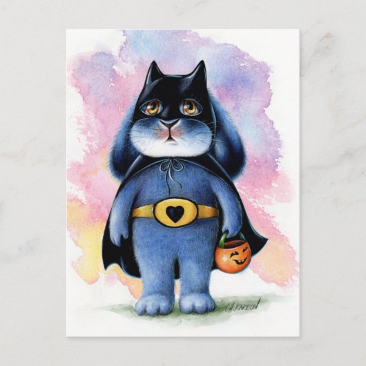 Benny Blue - Batbunny Halloween Postcard Postkarte (Vorderseite)