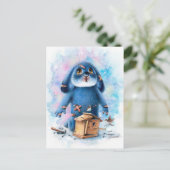 Benny Blue - DIY Bird House Postcard Postkarte (Stehend Vorderseite)
