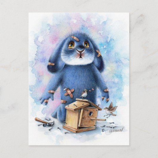 Benny Blue - DIY Bird House Postcard Postkarte (Vorderseite)