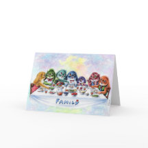 Benny Blue - Familienabend geklappte Grußkarte