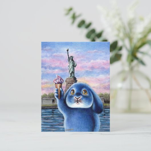 Benny Blue - Freiheitsstatue Postkarte (Stehend Vorderseite)