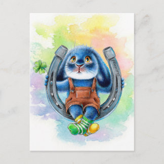 Benny Blue - Lucky Horseshoe Postcard Postkarte