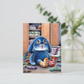 Benny Blue - Vermisst Socks Postcard Postkarte (Stehend Vorderseite)