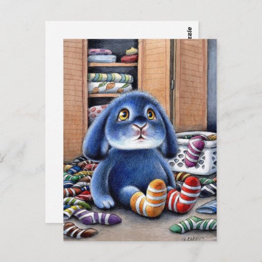 Benny Blue - Vermisst Socks Postcard Postkarte (Vorne/Hinten)