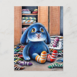Benny Blue - Vermisst Socks Postcard Postkarte