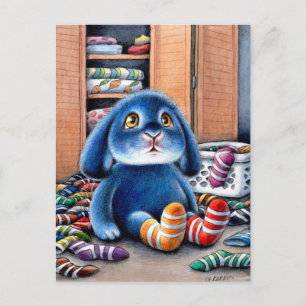 Benny Blue - Vermisst Socks Postcard Postkarte