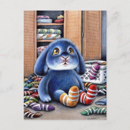 Benny Blue - Vermisst Socks Postcard Postkarte (Vorderseite)