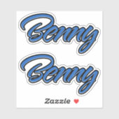 Benny Name blue Aufkleber Sticker Stickerset (Blatt)