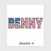 Benny Name Vorname USA Sticker Stickerset (Blatt)