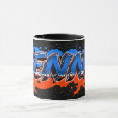 Benny Vorname Name Graffiti blue orange Tasse (Zentrum)