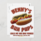Bennys Brötchen-Welpen Postkarte (Vorne/Hinten)
